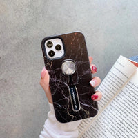 Compatible with Apple, Cold Wind Marble Bracket Suitable For Apple 12promax Mobile Phone Case Couple Iphone12 Protective Cover Anti-Fall