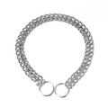 Double-row chain collar chrome-plated pet supplies dog collar