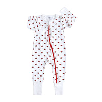 Long-Sleeved Jumpsuit And Romper Printed Zipper Romper