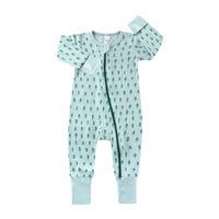 Long-Sleeved Jumpsuit And Romper Printed Zipper Romper