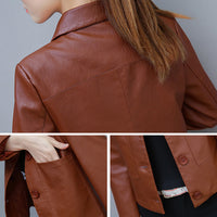 Korean Casual Slim-fit Motorcycle PU Leather Jacket