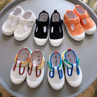 Korean Children's Canvas Shoes T-shaped Kindergarten White Shoes