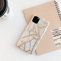 Bronzing banana leaf phone case