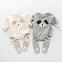 Autumn And Winter Baby Men's And Women's Baby Clothes Cartoon Round Neck Thick Cotton Sweater One-Piece Romper Romper