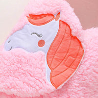 Infant Baby Soft Winter Style Plush Swaddle Cartoon Quilt Blanket And Feet Gown