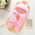 Infant Baby Soft Winter Style Plush Swaddle Cartoon Quilt Blanket And Feet Gown