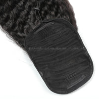 Kinky Straight Human Hair With A Ponytail In The Hair