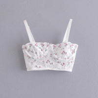 French Cherry Embroidered Chest Wrap Camisole Sexy Bra