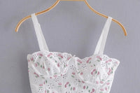 French Cherry Embroidered Chest Wrap Camisole Sexy Bra