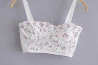 French Cherry Embroidered Chest Wrap Camisole Sexy Bra