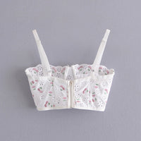 French Cherry Embroidered Chest Wrap Camisole Sexy Bra