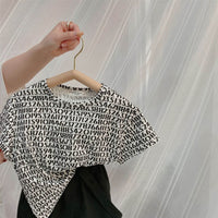 Fashionable And Simple Children's Digital Print Short Sleeve Top