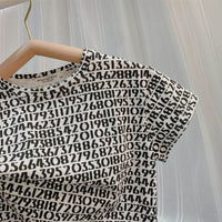 Fashionable And Simple Children's Digital Print Short Sleeve Top