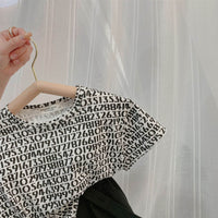 Fashionable And Simple Children's Digital Print Short Sleeve Top