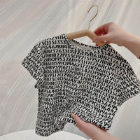 Fashionable And Simple Children's Digital Print Short Sleeve Top