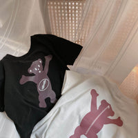 Children's Cartoon Zipper Bear Short Sleeve