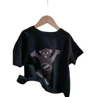 Children's Cartoon Zipper Bear Short Sleeve