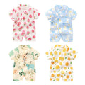 Baby Romper, Baby Short-Sleeved Kimono Romper, Soft And Breathable Crepe Printed One-Piece, Class A Quality