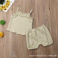 Female Treasure Sling Solid Color Two Piece Suit