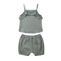 Female Treasure Sling Solid Color Two Piece Suit
