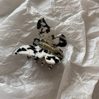 Chaifu Studio F63 INS Cold Wind Retro Temperament Cow Color Black And White Acetate Hairpin Clip