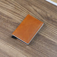 Shield Anti-theft Brush Ultra-thin Credit Card Aluminum Alloy Card Case Metal Men's Multi-card Wallet