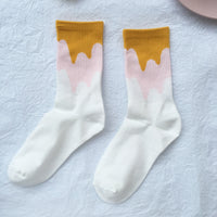 Candy Color Matching Street All-match Cotton Socks And Tube Socks Women