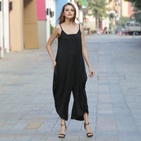 Low cut sexy suspender jumpsuit