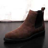 Short Cowboy Boots And Velvet Warm Men's Shoes