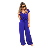 Fashion OL Short-sleeved Top Jumpsuit Trousers
