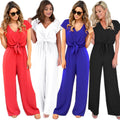 Fashion OL Short-sleeved Top Jumpsuit Trousers