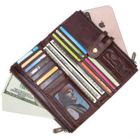 Men's Long Large-Capacity Vintage Leather Card Holder