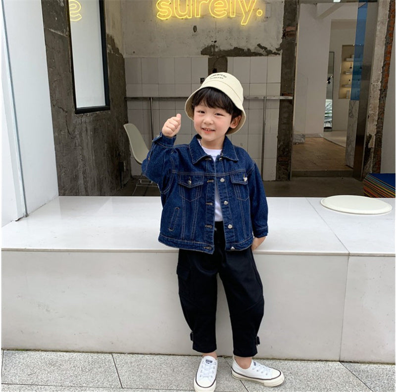 Xiaojiejia Boys Workwear Pants Autumn New Children's Casual Pants Trousers Medium And Small Kids