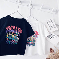 Boys Summer New Loose Casual Tops Children's All-match Printed Letters Short-sleeved T-shirt