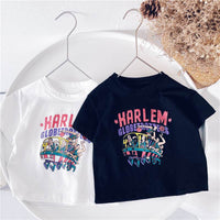 Boys Summer New Loose Casual Tops Children's All-match Printed Letters Short-sleeved T-shirt