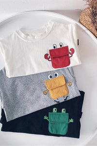 Summer Q Cute Contrast Color Pocket Children'S Top