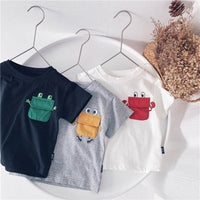 Summer Q Cute Contrast Color Pocket Children'S Top