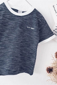 New Summer Boy T-Shirt Baby Short-Sleeved Children'S Striped Round Neck T-Shirt Loose And Versatile Compassionate