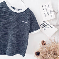 New Summer Boy T-Shirt Baby Short-Sleeved Children'S Striped Round Neck T-Shirt Loose And Versatile Compassionate