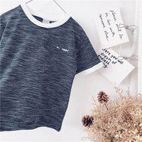 New Summer Boy T-Shirt Baby Short-Sleeved Children'S Striped Round Neck T-Shirt Loose And Versatile Compassionate