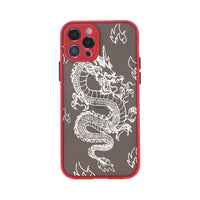 Compatible with Apple, Dragon Pattern Skin-Feel Mobile Phone Case For Apple 11 Popular Protective Case, Chinese Style iPhone12 Mobile Phone Case