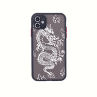 Compatible with Apple, Dragon Pattern Skin-Feel Mobile Phone Case For Apple 11 Popular Protective Case, Chinese Style iPhone12 Mobile Phone Case