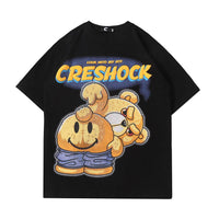Cartoon Bear Print Short-Sleeved T-Shirt Men's