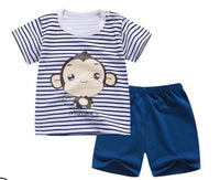 Children's Suit Two-Piece Short, Boy And Girl Cartoon Short-Sleeved Suit, New Special Offer, Drop Shipping