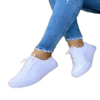 Large Size Women's Single Shoes Comfortable Casual Women's Shoes Round Toe Lace-up Single Shoes Women
