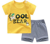 Children's Suit Two-Piece Short, Boy And Girl Cartoon Short-Sleeved Suit, New Special Offer, Drop Shipping
