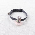 Aminger New Product Pure Color Ribbon Rabbit Decoration Pet Collar Cat Collar Cat Decoration With Bell