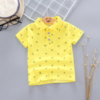 Anchor Print Little Boy's Children's Suit Korean Short Sleeve T-Shirt Children's Wear