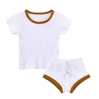 Pure Cotton Pit Strip Suit Light And Western Style Baby 2-piece Set