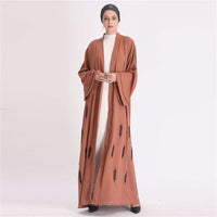 European and American Dubai Beaded Islamic Cardigan Robe Dress
